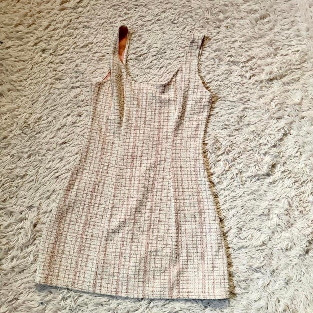 Pink Plaid Retro Preppy 80s Inspired Clueless Groovy Mini Dress Womens S Cosplay